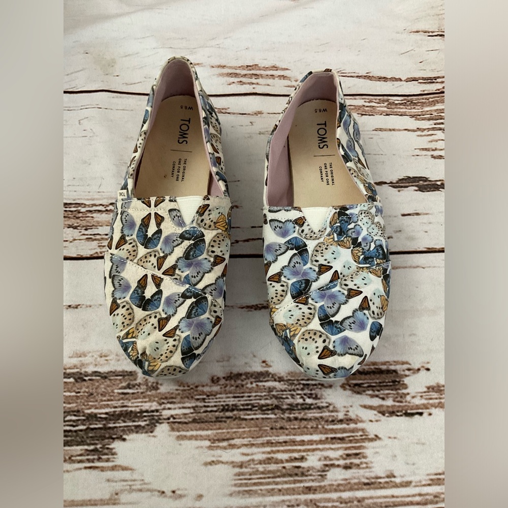 TOMS BUTTERFLY COMFORT SLIP‎ ON SHOES
